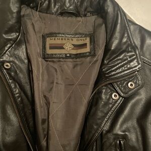 Members only jacket black leather size medium